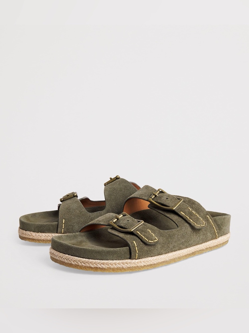 Polo Ralph Lauren Turbach DBLS Suede Double Buckle Sandals Men’s Size 8 Olive